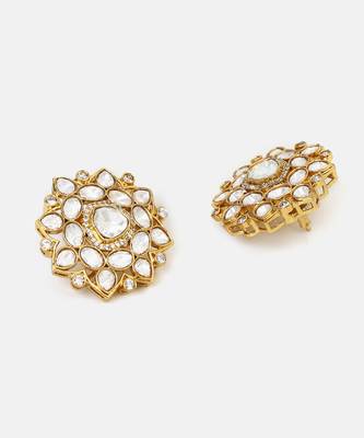 Gold plated kundan studs 4