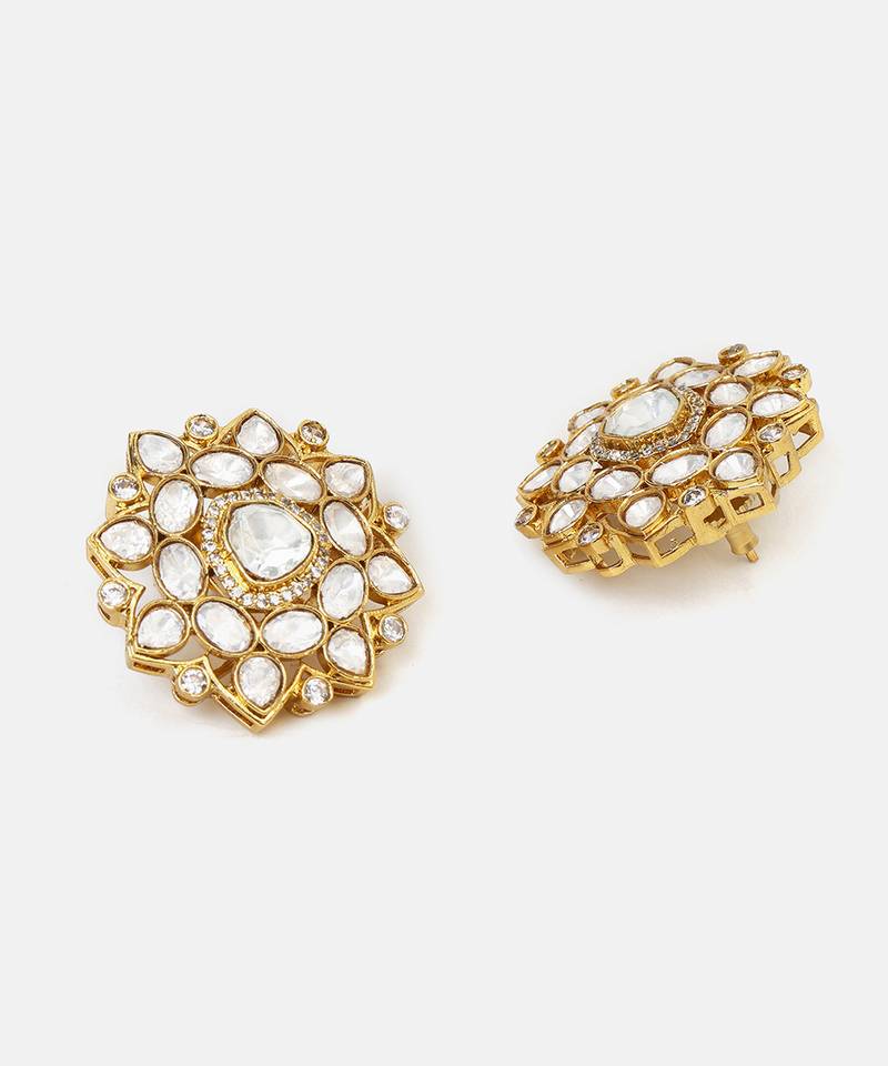 Gold plated kundan studs