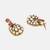 Gold plated kundan red stones earrings