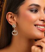 Gold plated kundan earrings
