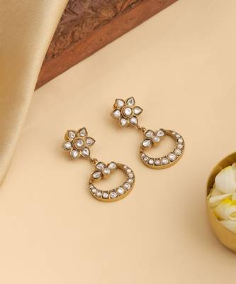 Gold plated kundan earrings 2