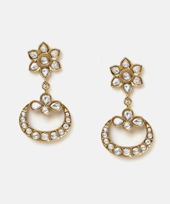 Gold plated kundan earrings 3