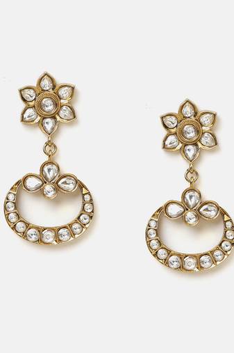 Gold plated kundan earrings