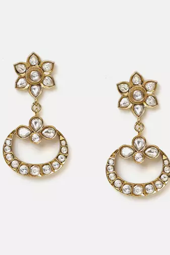 Gold plated kundan earrings