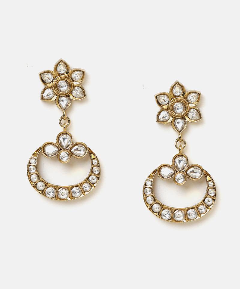 Gold plated kundan earrings