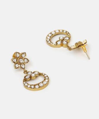 Gold plated kundan earrings 4