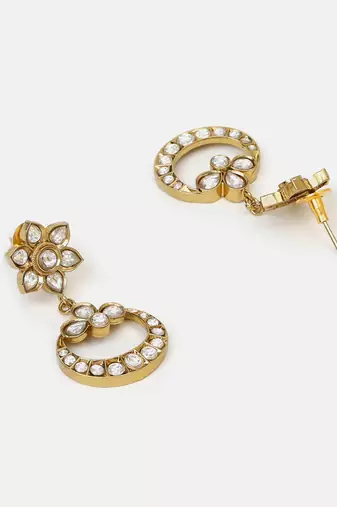 Gold plated kundan earrings