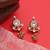 Gold plated kundan green stones earrings