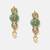 Gold plated kundan green stones earrings