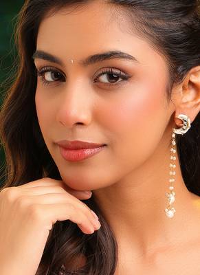 Gold plated kundan earrings 2