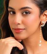 Gold plated kundan earrings