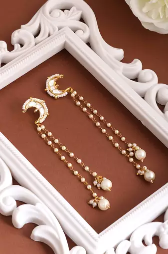 Gold plated kundan earrings