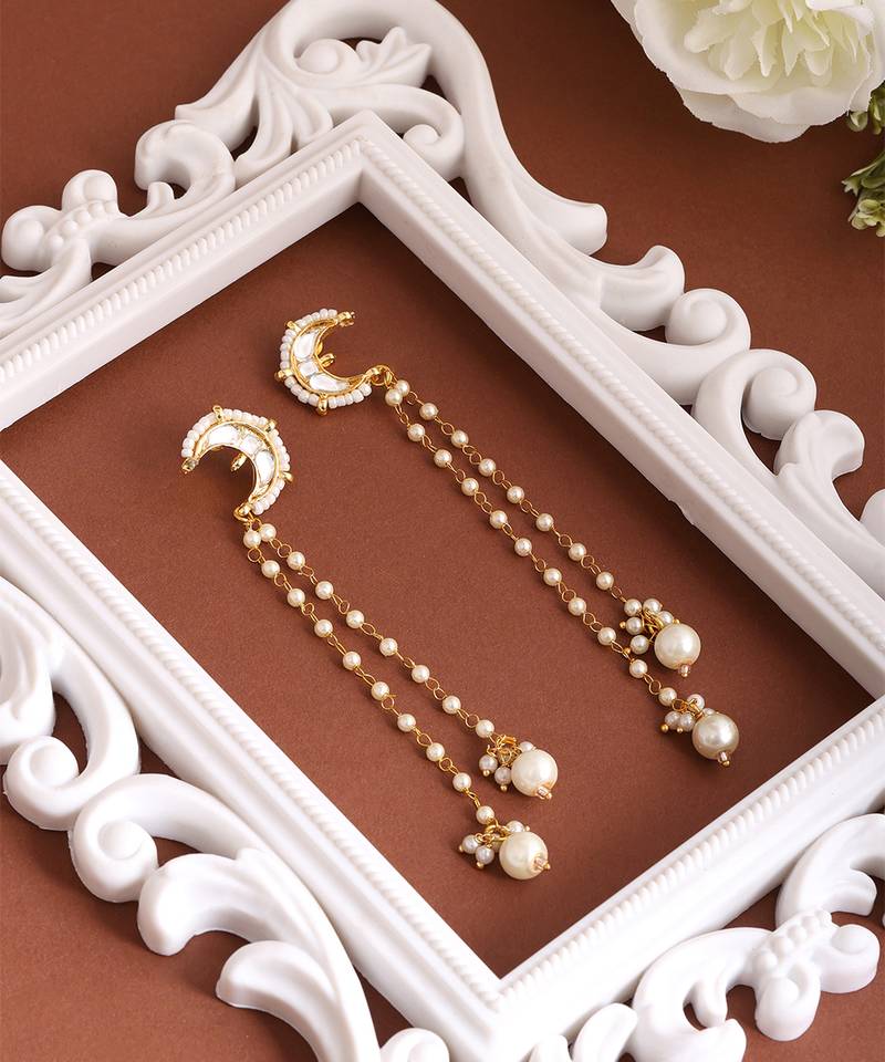 Gold plated kundan earrings