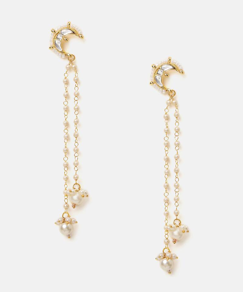 Gold plated kundan earrings