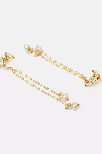 Gold plated kundan earrings