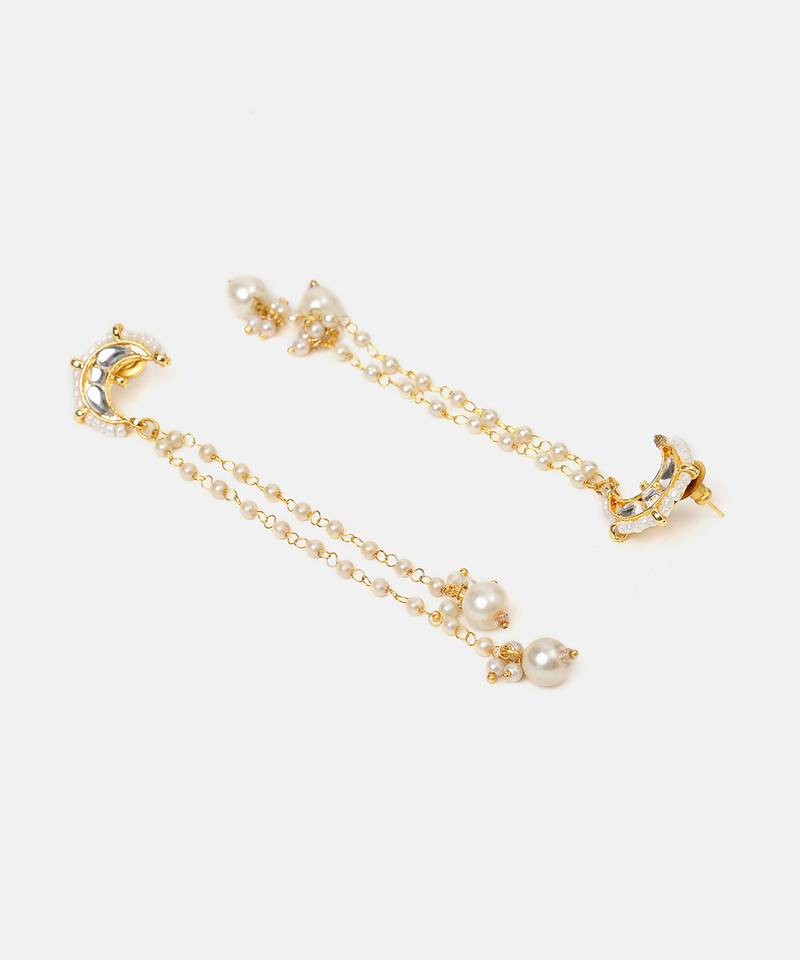 Gold plated kundan earrings