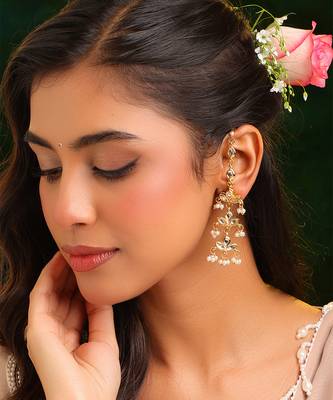 Gold plated kundan earrings 1