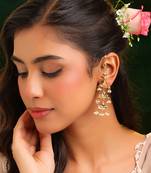 Gold plated kundan earrings