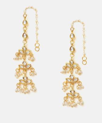 Gold plated kundan earrings 3