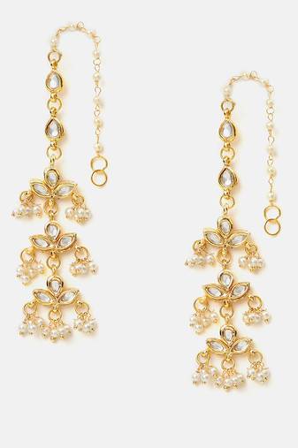Gold plated kundan earrings