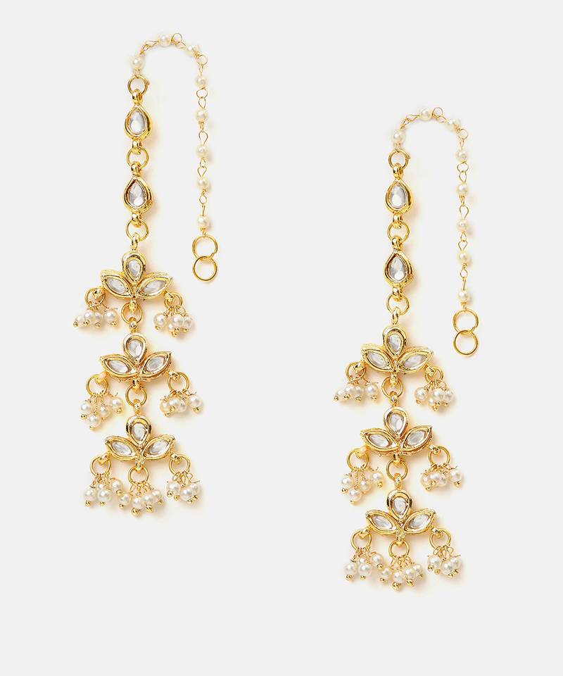 Gold plated kundan earrings