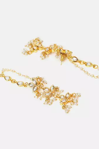 Gold plated kundan earrings