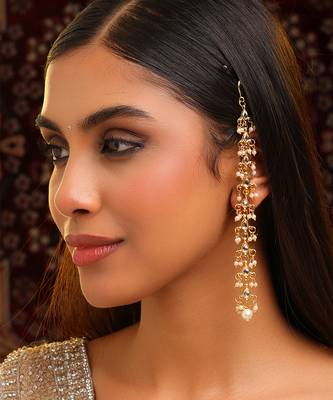Gold plated kundan earrings 2
