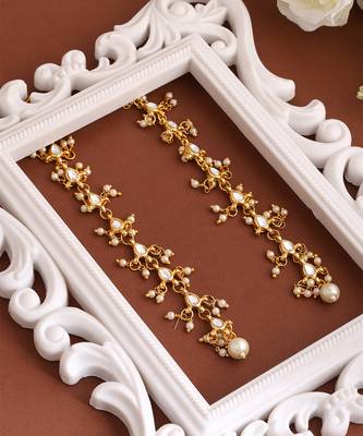 Gold plated kundan earrings 3