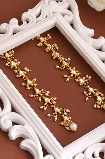 Gold plated kundan earrings