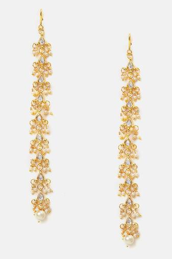 Gold plated kundan earrings
