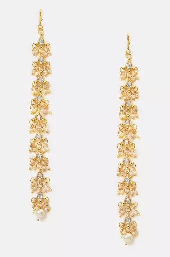 Gold plated kundan earrings