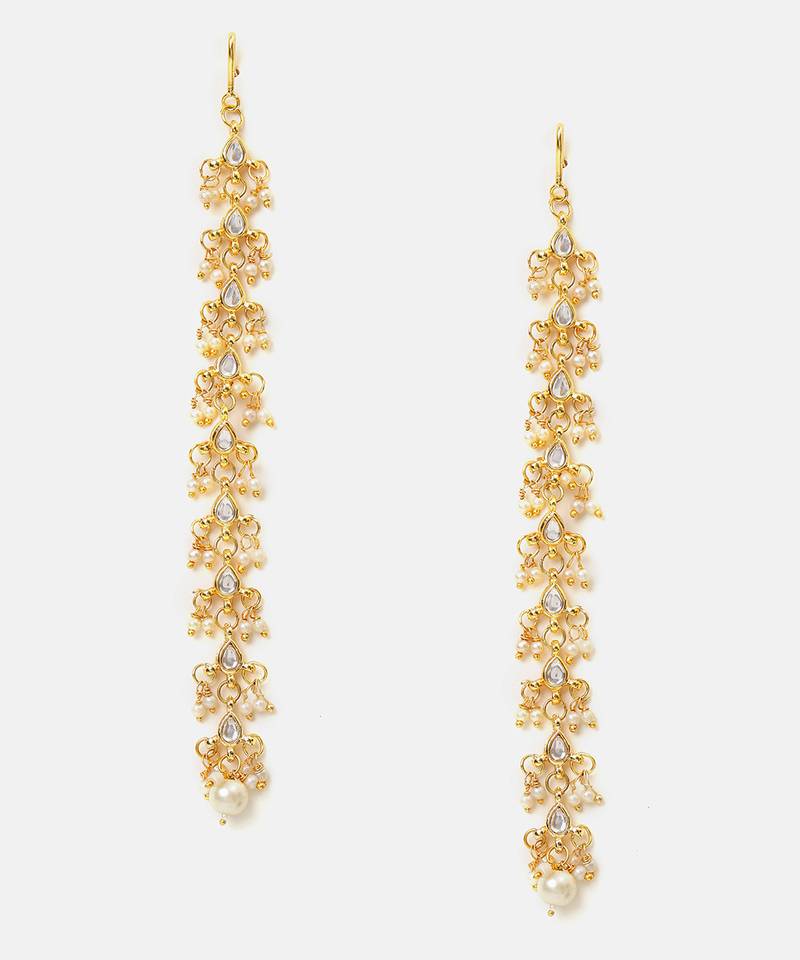 Gold plated kundan earrings