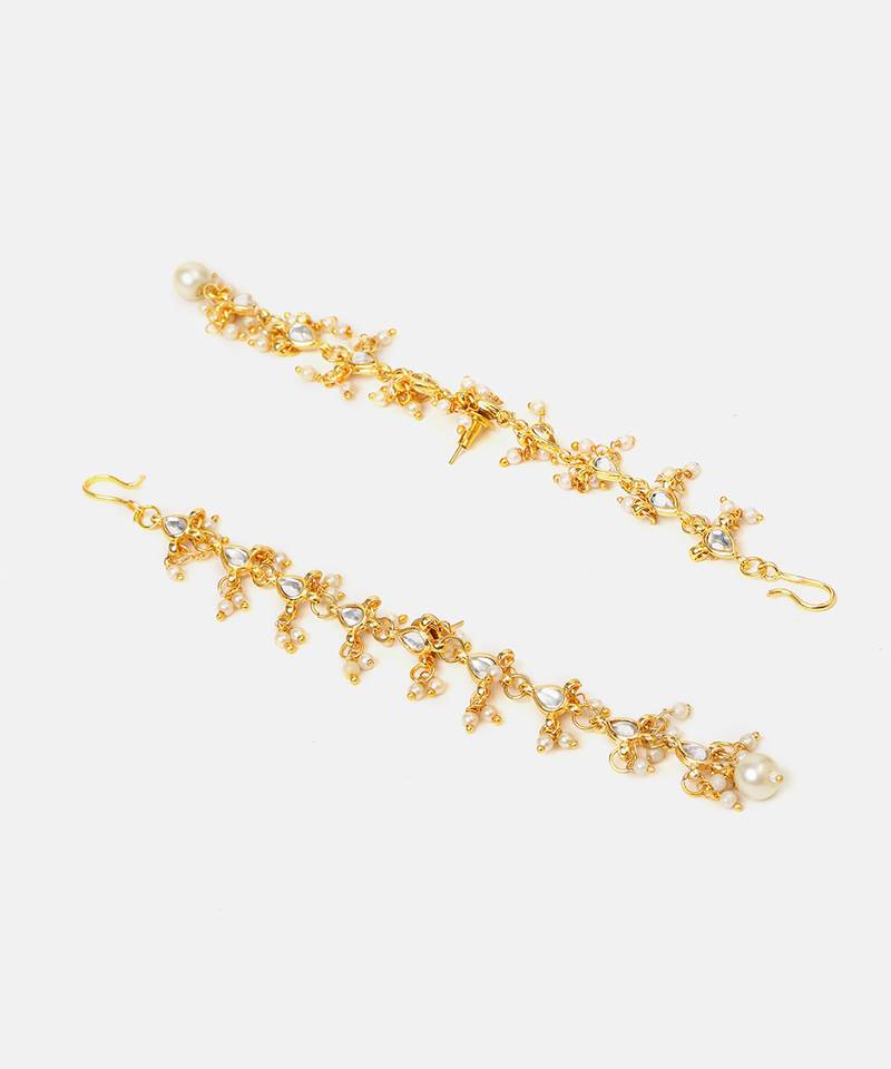 Gold plated kundan earrings
