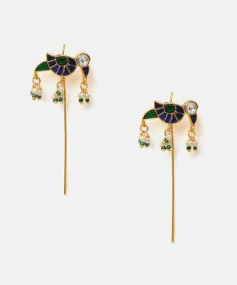 Gold plated kundan multicolor stones earrings 3