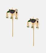 Gold plated kundan multicolor stones earrings