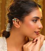 Gold plated kundan multicolor stones earrings