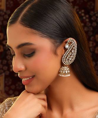 Gold plated kundan earrings 2