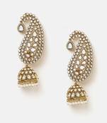 Gold plated kundan earrings