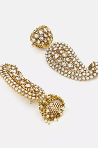 Gold plated kundan earrings