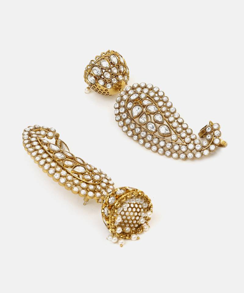 Gold plated kundan earrings
