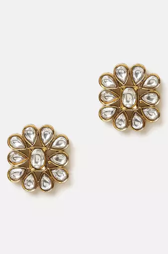 Gold plated kundan choker necklace set