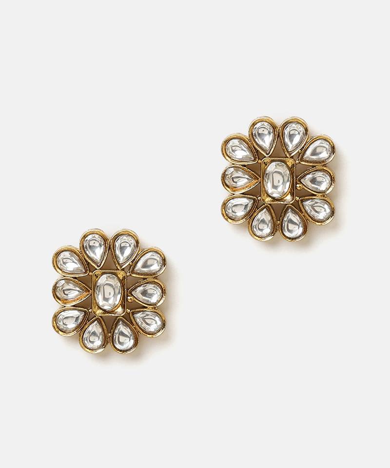 Gold plated kundan choker necklace set