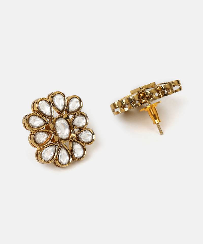 Gold plated kundan choker necklace set