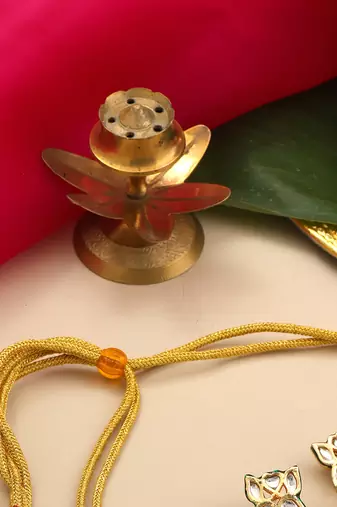 Gold plated kundan pink stones choker necklace set