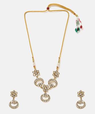 Gold plated kundan choker necklace set 3