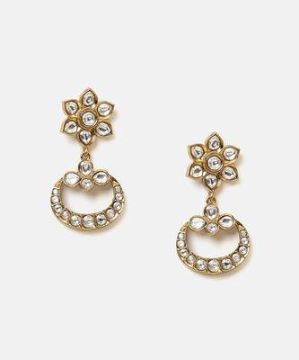 Gold plated kundan choker necklace set 4