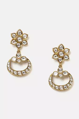 Gold plated kundan choker necklace set