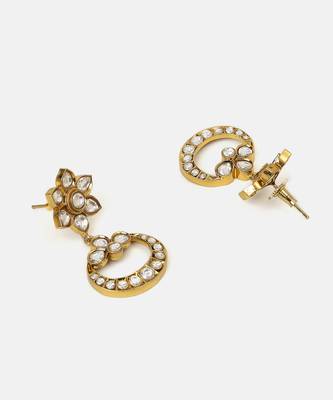 Gold plated kundan choker necklace set 5