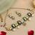 Gold plated kundan green stones choker necklace set