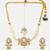 Gold plated kundan green stones choker necklace set with maang tikka